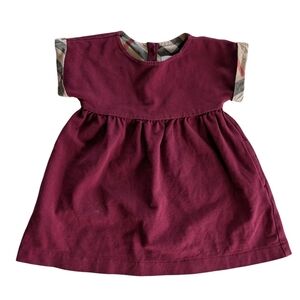 Burberry Burgundy Cotton Dress Size 12m-18m
